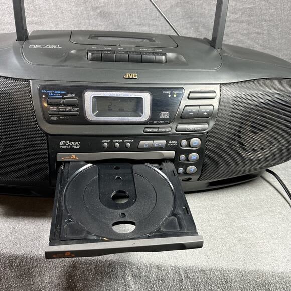 JVC RC-XC1 Boomboox Portable Radio 3 Disc CD Cassette W/Remote AM FM See Notes - Picture 5 of 11